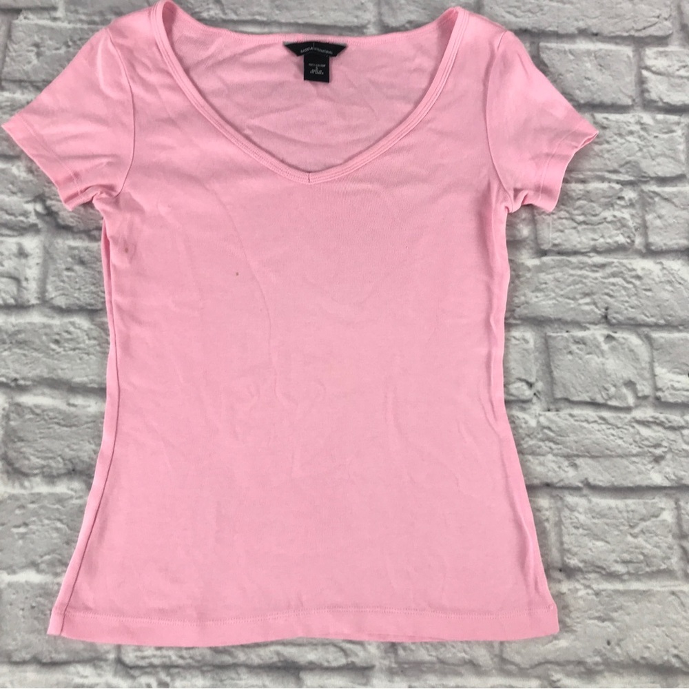 Victoria’s Secret Cotton V-neck Tee Moda International‎ Size Small